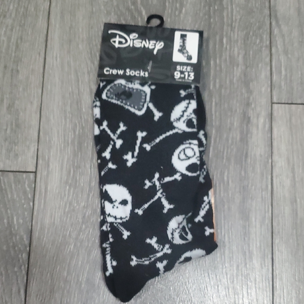 Disney Black White Skull Pattern Casual Crew Socks